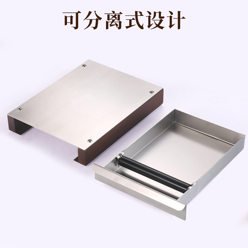 跨境抽屉式胡桃木咖啡敲渣盒商用可拆卸不锈钢意式敲渣盒废渣桶|undefined