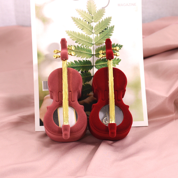 Holiday, Daily Occasion Simple Style Violin Flannel Jewelry Boxes