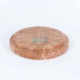工厂家定制天然大理石蛋糕底座石材圆形多色托盘灯饰底座摆件家居