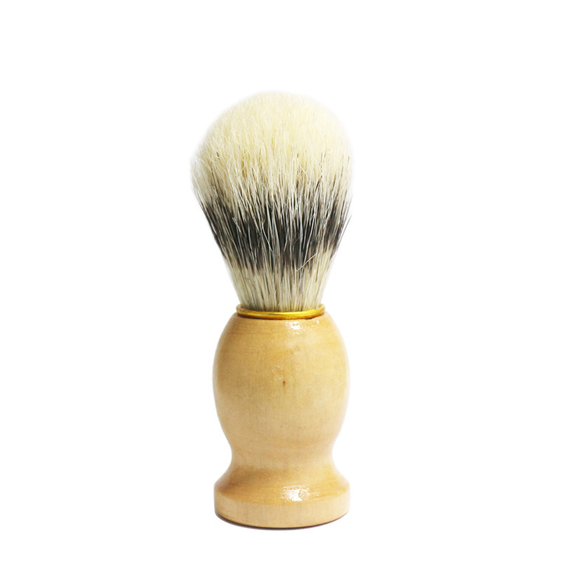 厂家直供男士洗脸刷洁面木头胡须刷子家用胡须清洁刷纯獾毛扫脸刷