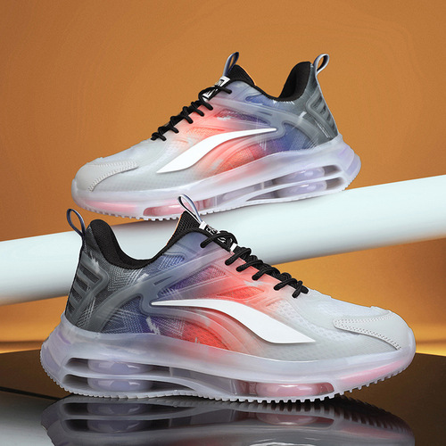 Cross-border large size Korean fashion running men's gradient couple's sports shoes lightweight breathable mesh casual dad shoes