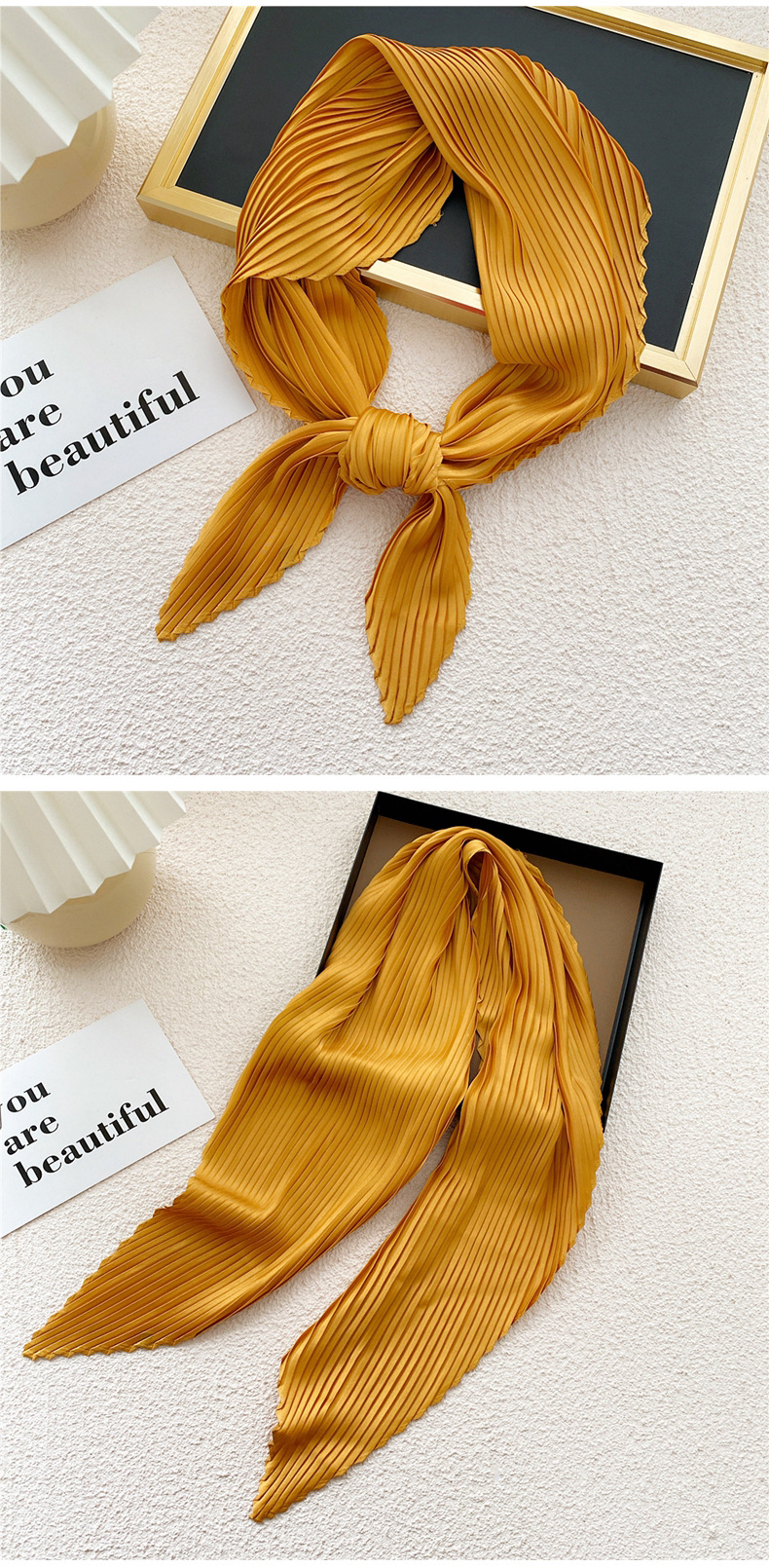 Nihaojewelry wholesale simple fold solid color small square scarfpicture11