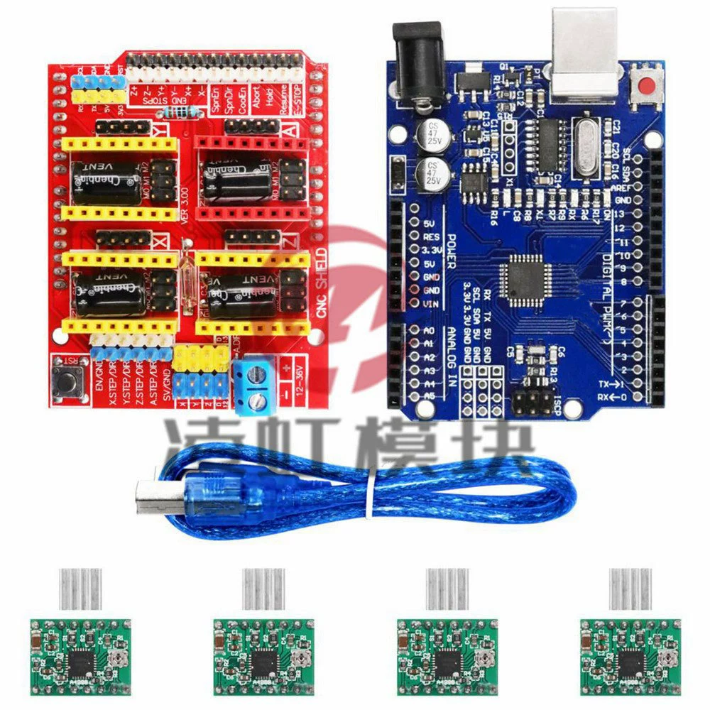 Совместимо с UNO R3 CNC Shield V3 Evree Расширенная плата набор A4988/DRV8825