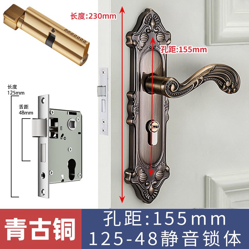 Estilo europeo Huanggu dormitorio teniendo cerradura manija interior cerradura de la puerta de madera manija mecánica cerradura de la puerta al por mayor cerradura de la puerta del hogar