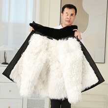 冬季羊皮棉袄男老年人冬装皮毛一体外套羊毛棉袄保暖加厚皮衣棉衣