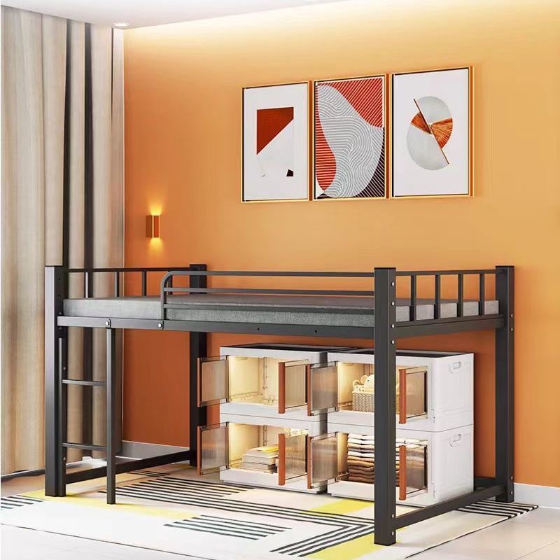 Half-Height Bed Hong Kong Single Double Simple Iron Frame Bed Adult Half-Height Bed Children's Bed Iron Art Elevated Bed Frame