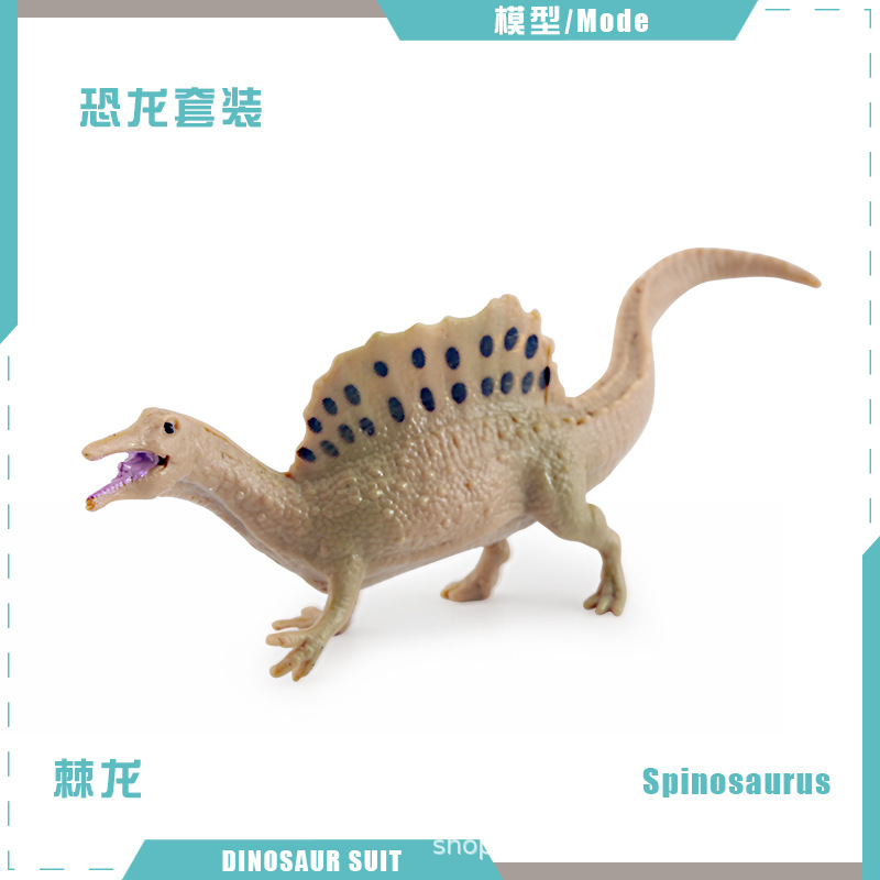 Modelos realistas de mini dinosaurios jurásicos transfronterizos: figuras de pterodáctilo, estegosaurio, parasaurolophus, velociraptor, therizinosaurus, ornithoraptor.