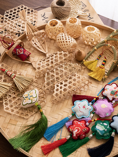 Dragon Boat Festival Dragon Boat Bamboo Cage Cattail Fan Mugwort Bouquet Handmade DIY Material Gift Decoration Accessories Sachet Pendant