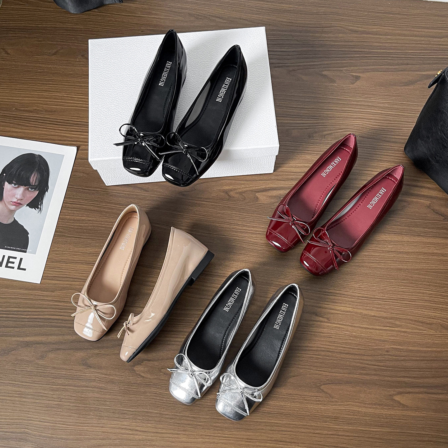 832-3 Nude Color Inner Height-Increasing Ballet-Style Flats for Women, New French-Style Flat-Soled Elegant Commuting Soft-Soled Mary Jane Shoes