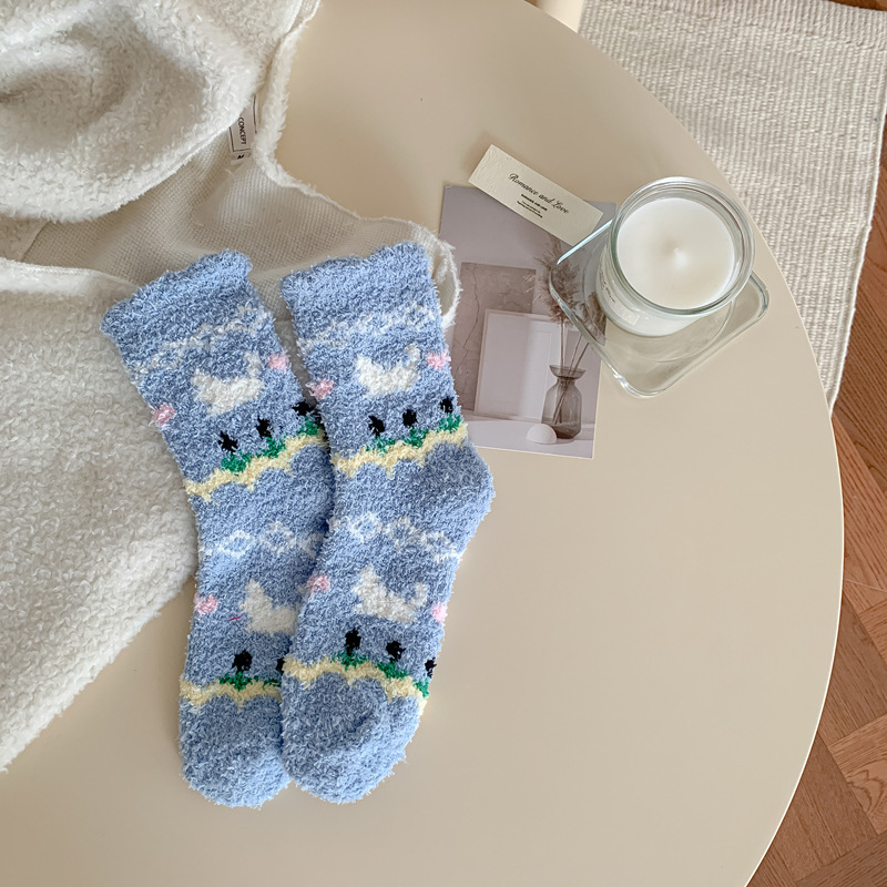 Calcetines de Piso para Dormir de Terciopelo de Coral Térmicos y Engrosados para Invierno image 10