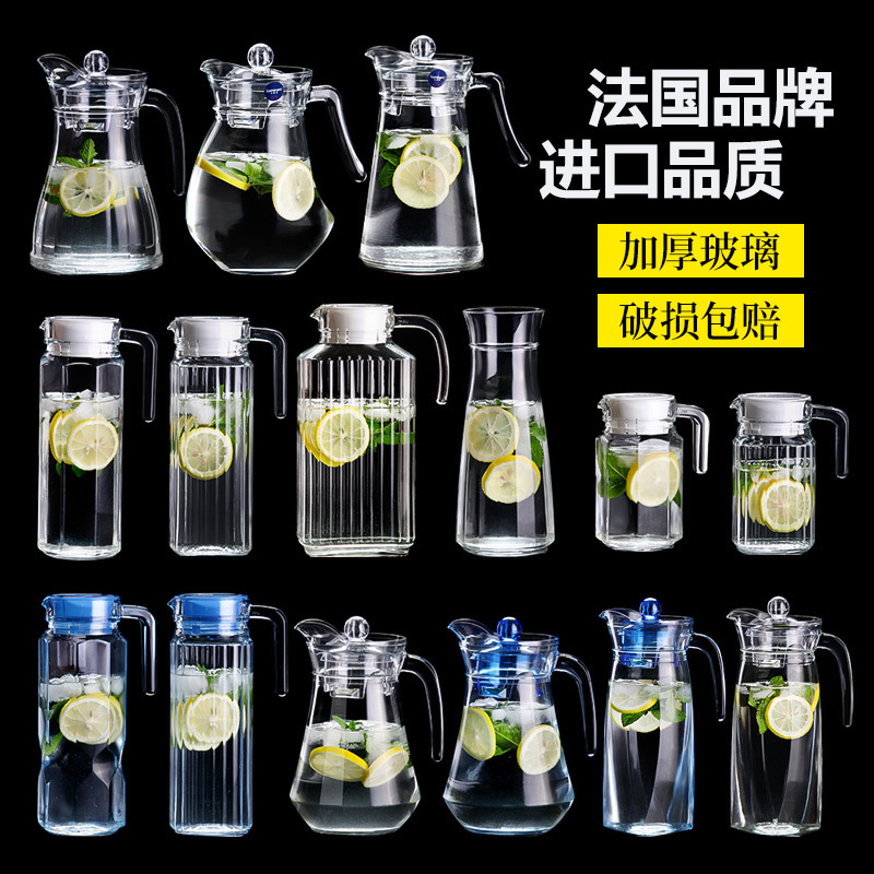Botella de agua fría de cristal de la botella de agua fría lemeiya hogar tetera resistente a altas temperaturas olla gruesa gran capacidad restaurante dedicado