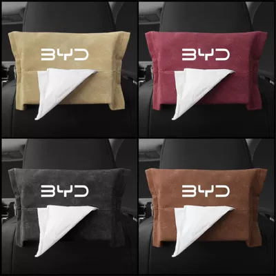 Car tissue box/set – Customizable Car Tissue Box - a-black-outfit-suede-byd