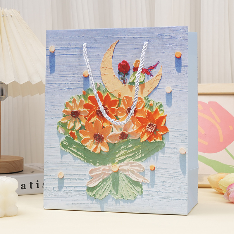 어린 왕자 꽃다발 8001-4 (손잡이 유화); 고급 백상지; 14x7x15