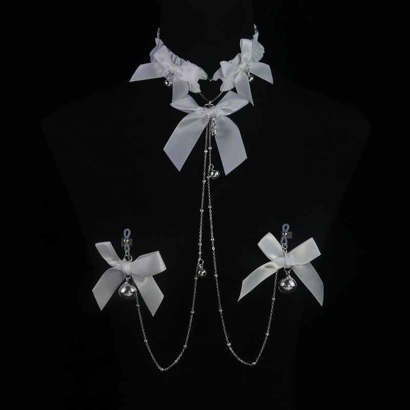 Adjustable Bell Nipple Clamp Collar Female Body Chain Wearable Training Tool Adult Sex Toy Dropshipping