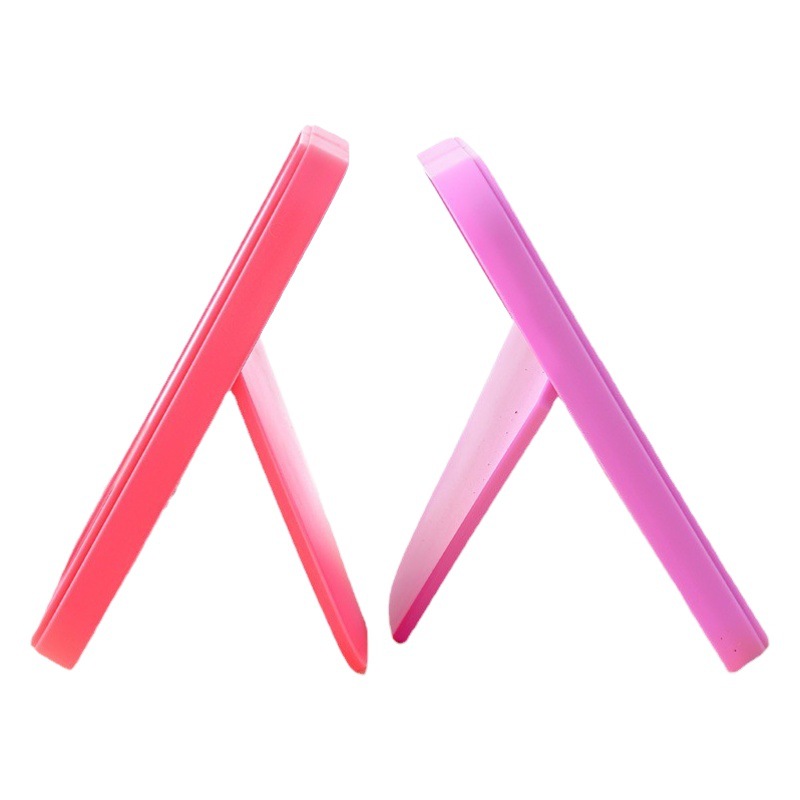 HD espejo de maquillaje de una sola cara de escritorio colorido espejo de tocador plegable portátil cuadrado grande princesa espejo