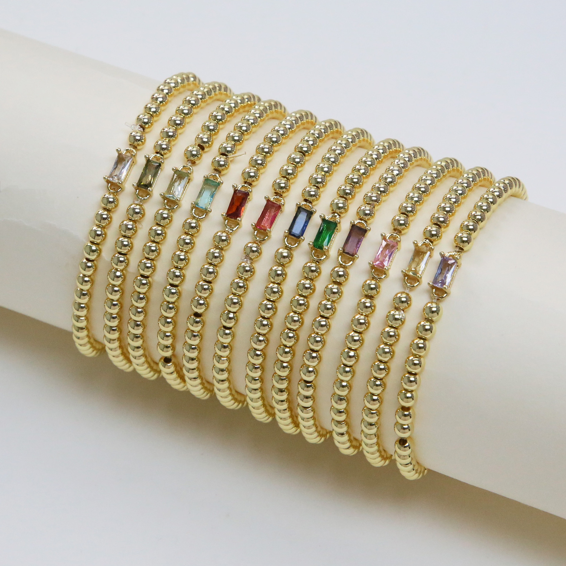 Amazon's Hottest Rectangular December Birthstone Birthstone Birthday Gift Women's Beaded Adjustable Bracelet