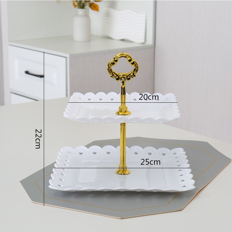 Decoración de postres de cumpleaños estante de exhibición de boda europea estante de frutas estante de pastel de plástico bandeja de bocadillos