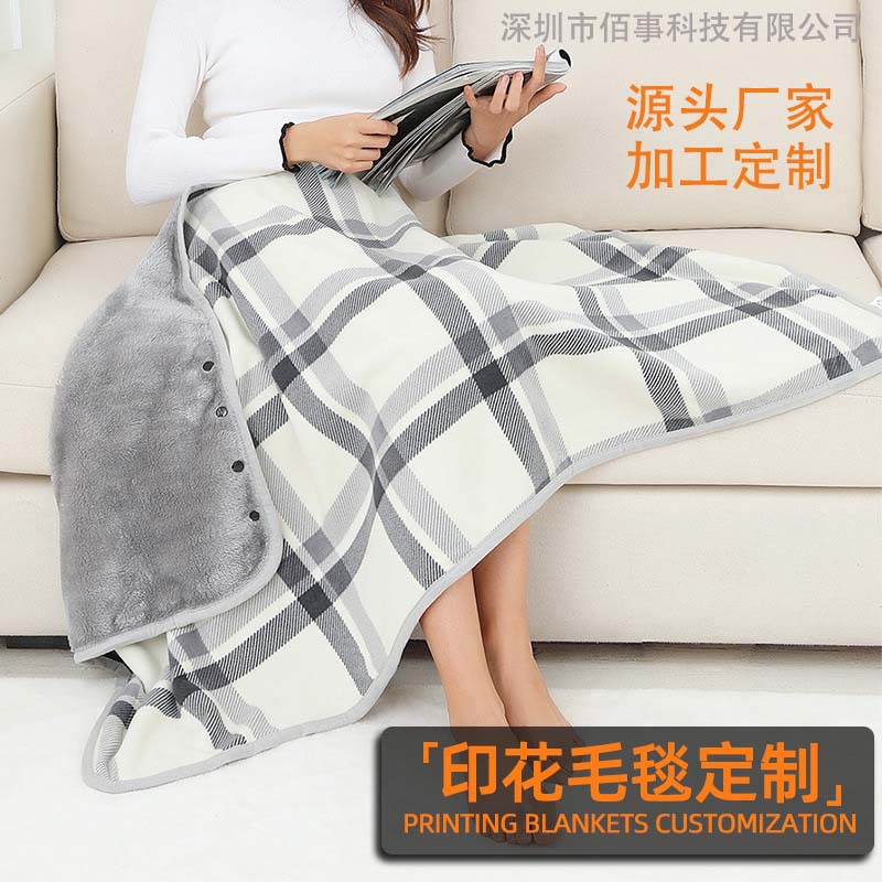新款电热披毯碳纤维石墨烯电热毯电褥子双人双控制器家用电热毯