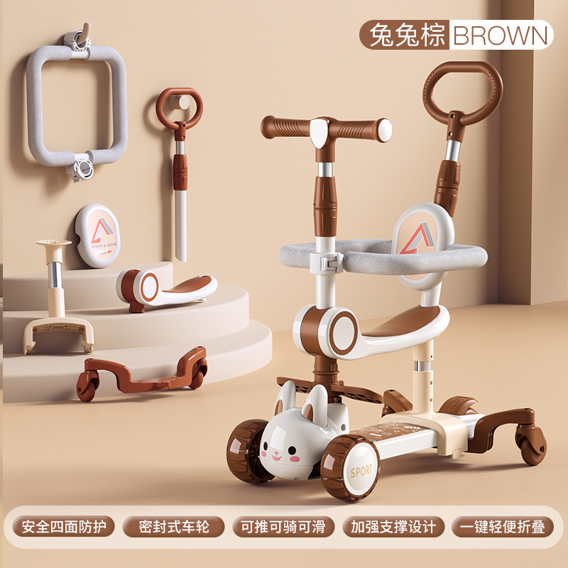 Children's Scooter 1-3-6-12 Years Old Boys and Girls Baby Three-in-One Sneak Twister Pushable Balance Car