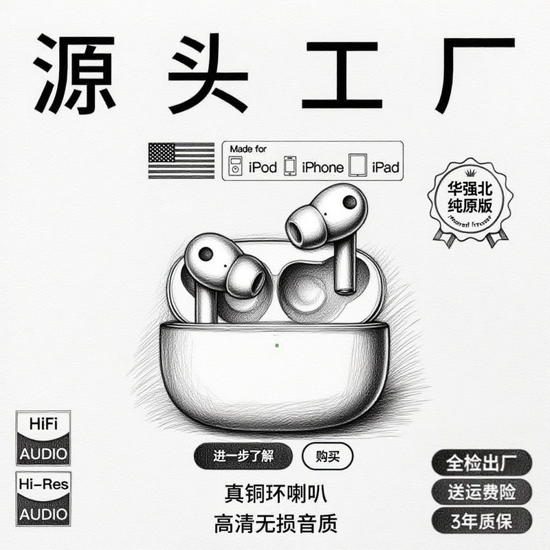 跨境蓝牙耳机pro5s无线蓝牙耳机长续航高音质2025新款蓝牙耳机|undefined