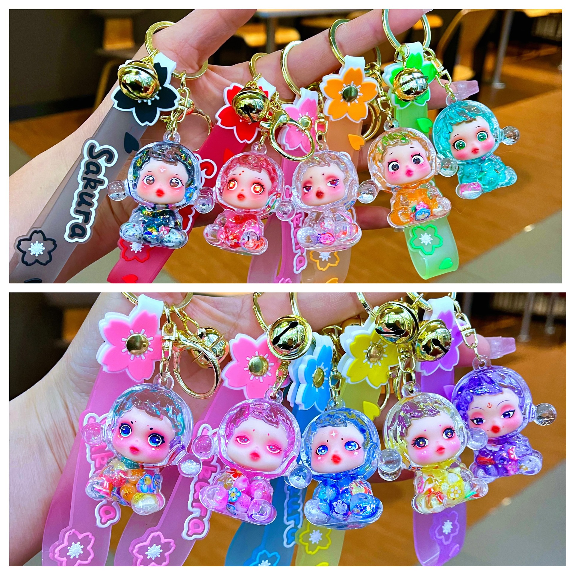 Llavero red acrílico con arena flotante