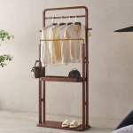 实木挂衣架衣架落地卧室衣帽架家用立式客厅衣服简易收纳置物架子