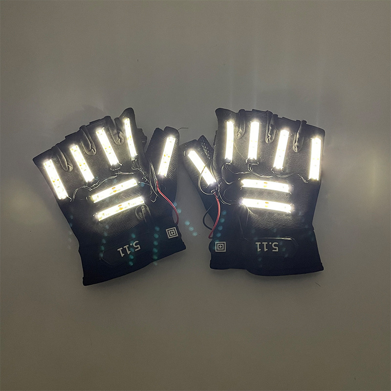 #150 12V按钮-LED双杆手套 -暖白色