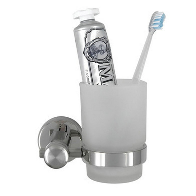 Qiao Sheng baños 304 acero inoxidable enjuague de baño taza de cepillo de dientes de vidrio de baño taza de cepillo de dientes colgante de pared