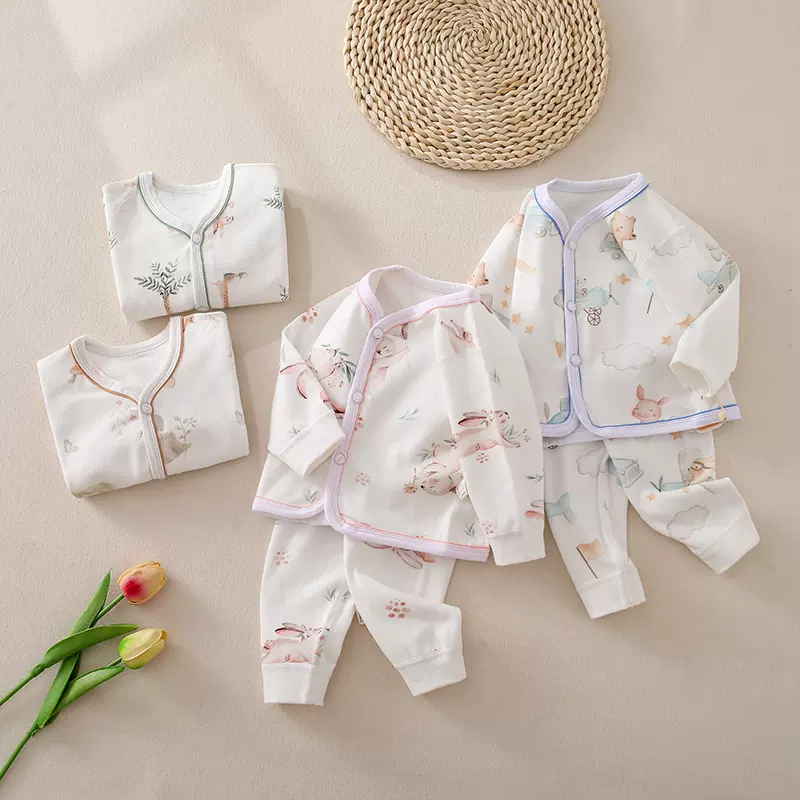 新生儿宝宝套婴幼儿四季衣服春秋纯棉套装和尚服长裤两件套空调服