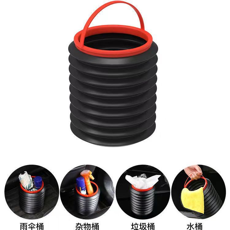 Car Trash Can Foldable TikTok Same Car Hanging Type Car Trash Bucket Car Front Car Garbage Storage