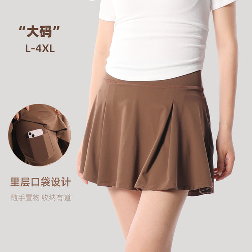 Women's Large Size Sports Shorts with Anti-Bleeding, Outdoor Quick Dry Skirt Pants for Running, Breathable Gym Short Skirts Tennis Skirts