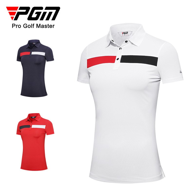 Áo thun golf nữ ngắn tay PGM thoáng mát, thấm hút mồ hôi — KUZ148-Đen, YF596-màu đỏ, KUZ148-Kaki, YF596-màu trắng