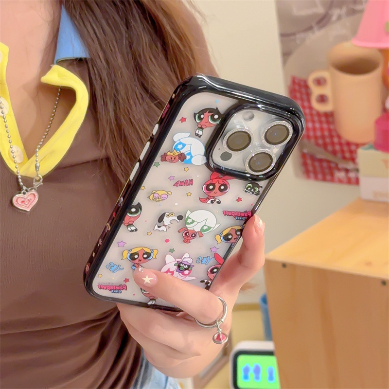 卡通动漫黑皮飞天小女警适用iPhone17苹果16ProMax/15/14手机壳女|undefined
