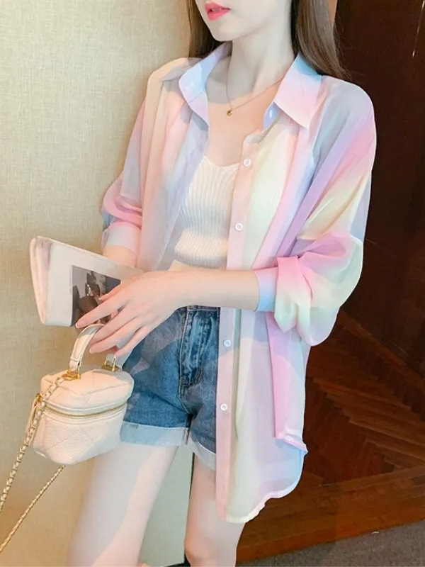 女性の日焼け止めシャツ女性の夏 2025 新しい夏のアイスシルク日焼け止め服女性の薄い空調カバートップ|undefined
