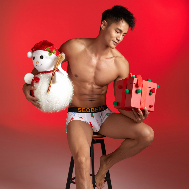 SEOBEAN men's cotton specific festival underwear Christmas men's underwear boxer shorts men