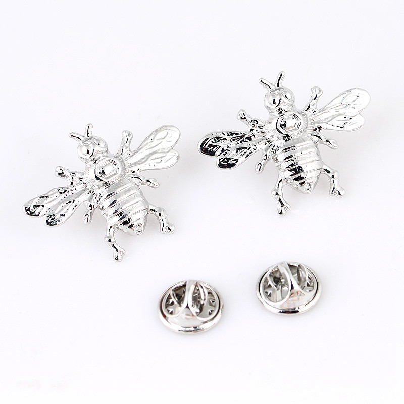 small suit small animal buckle alloy retro bee men's brooch suit pin buckle clothing accessories_voghion.com