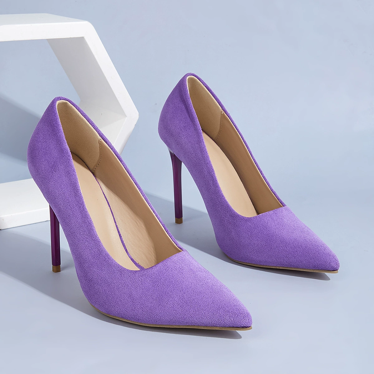 Телесная универсальная обувь с заостренным носком, высокие каблуки, 2024 год, 11 см
