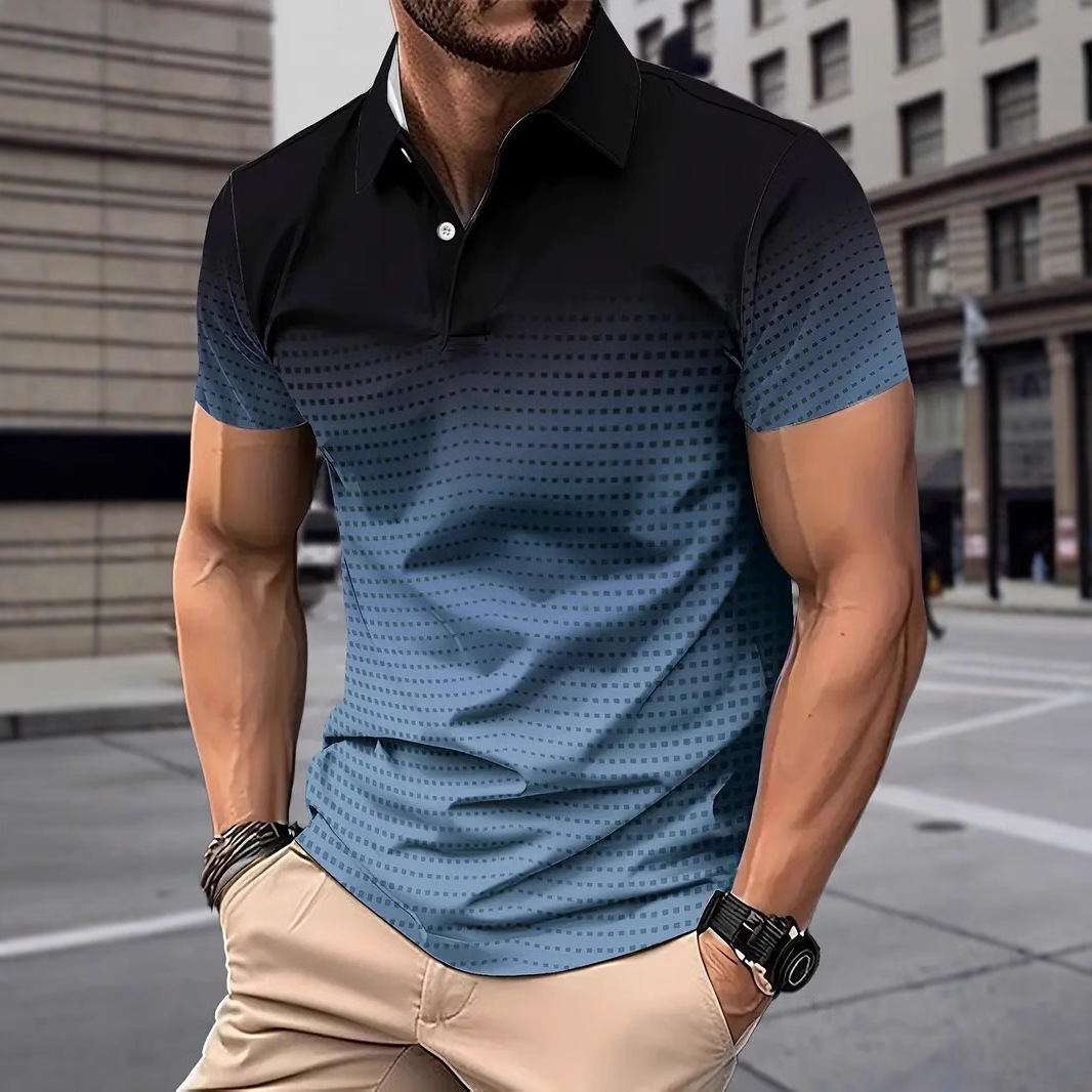 Transfronterizo europeo y americano Amazon AliExpress otoño e invierno camisa polo con botones de manga corta camisa de polo para hombre nuevo MB13