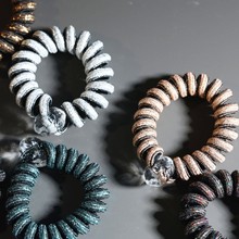 新款电话线发圈女韩国无痕简约发箍头发橡皮筋护发女性发饰高弹