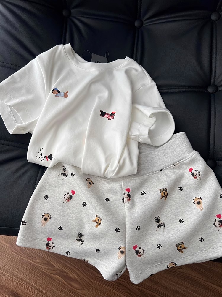 Sommar pyjamas set för kvinnor kort ärm bekväma hemkläder_voghion.com