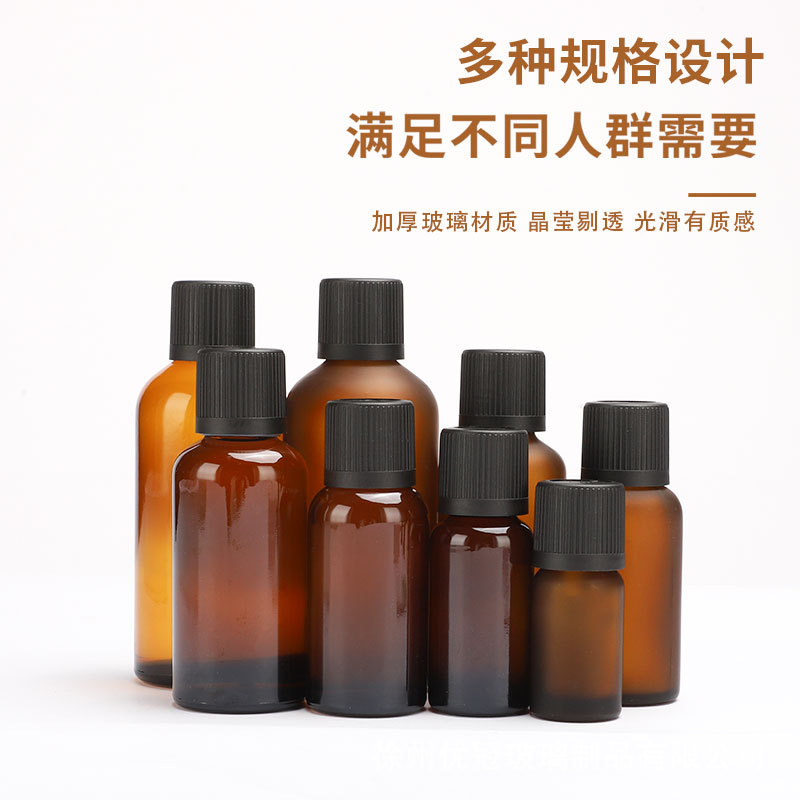 30ml botellas de aceite esencial de vidrio esmerilado marrón botellas de tapón de goteo botellas de botellas