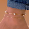 Fashionable beach ankle bracelet from pearl, suitable for import, European style, boho style