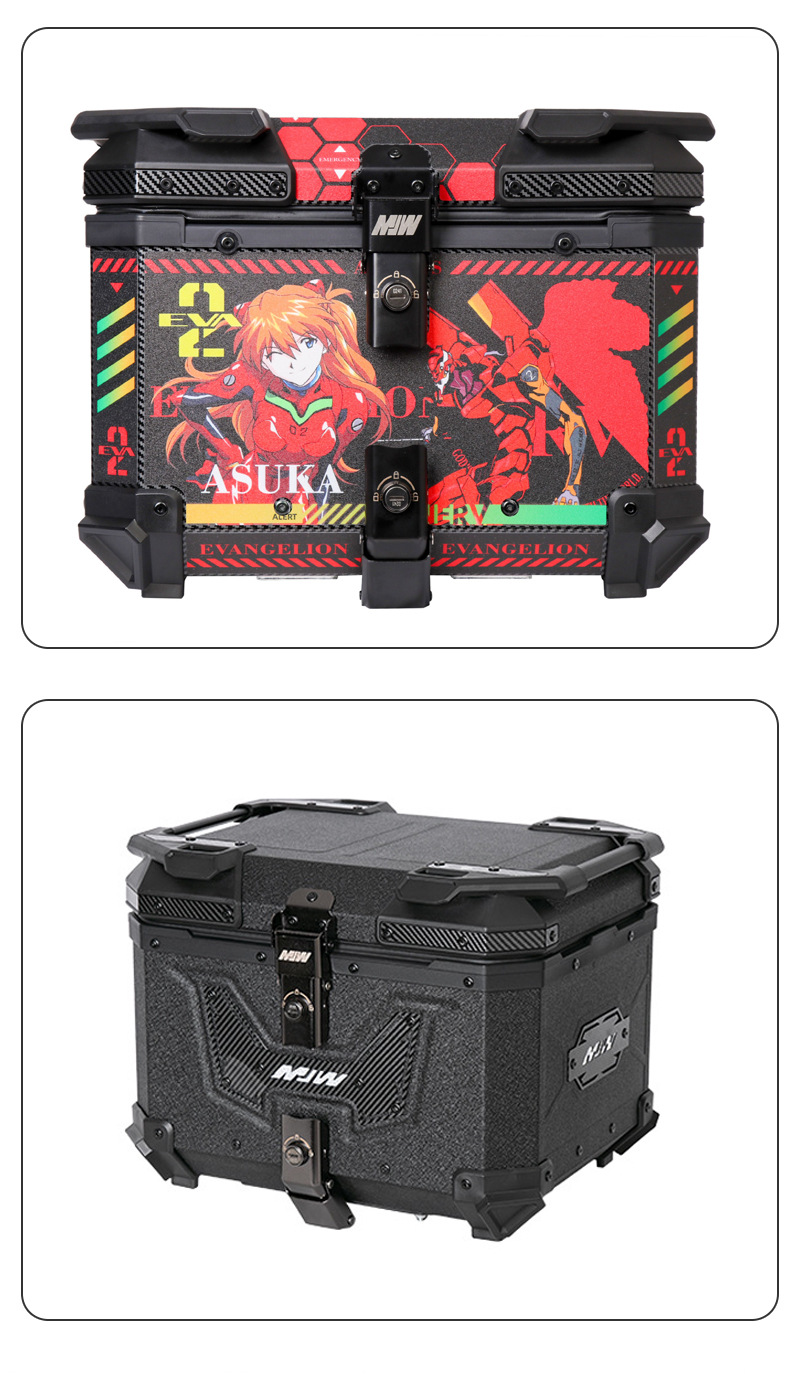Cross-Border New Model Motorcycle Quick-Release Aluminum Alloy Armored Tail Box Trunk 45/55L Electric Vehicle Storage Box Wholesale