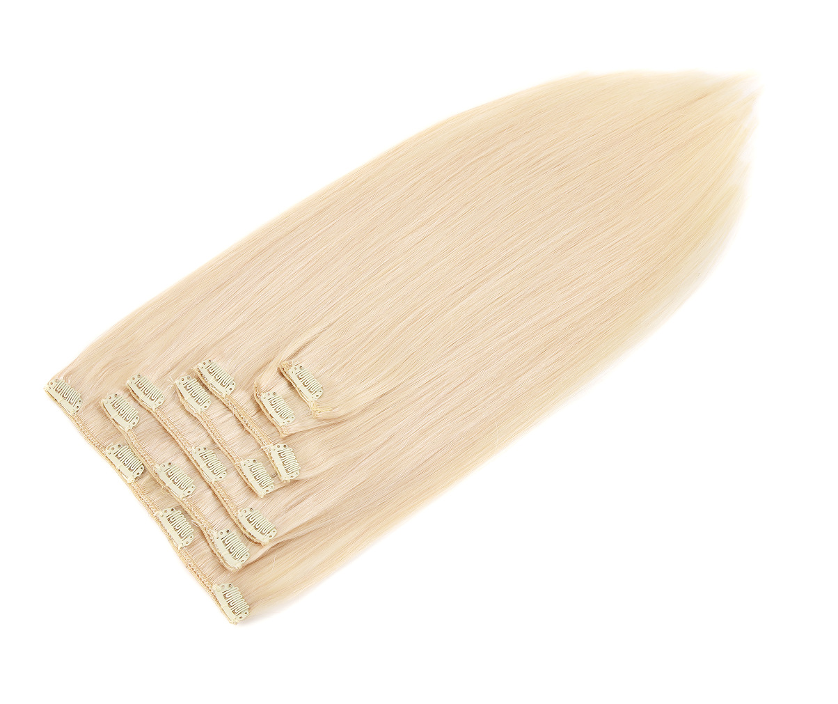 Homogeneous and Oblique Bangs Types Real Hair Wig For Women Hair Extension Hairpiece Clip Seven-Piece Real Hair Wig Set Clip In Human Hair