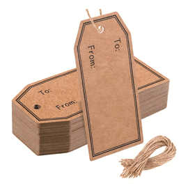 跨镜圣诞节生日棕色姓名标签礼品标签运输标签礼物装饰标签