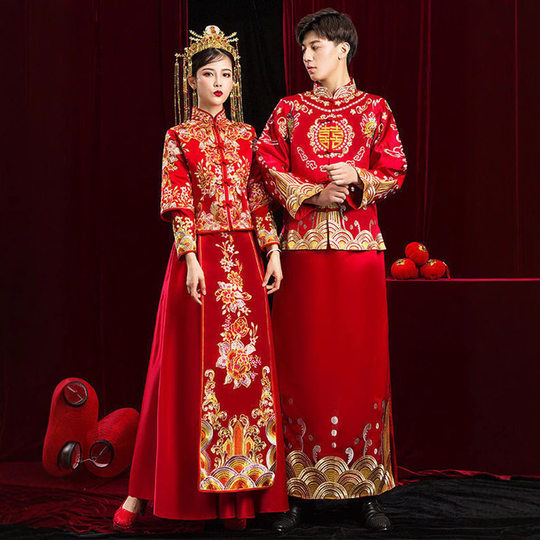 Xiuhe Wedding Dress Winter 2024 New Style Little Man Wedding Dragon and Phoenix Jacket Wedding Dress Hexiu Dress plus size Wedding Dress