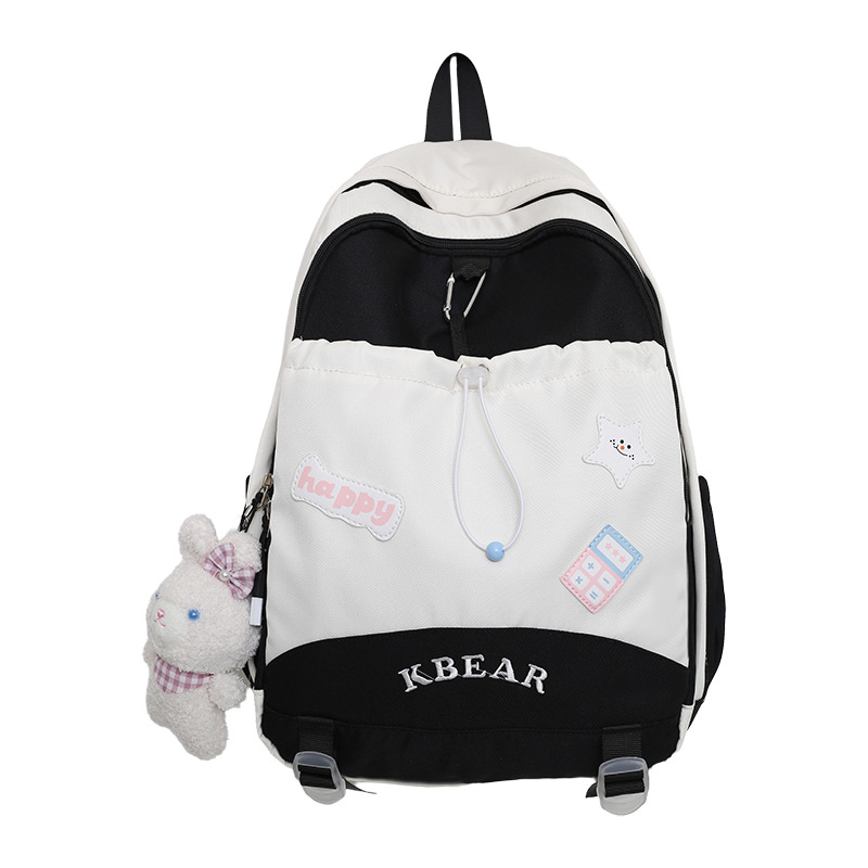 Nueva mochila de dibujos animados simple para estudiantes de secundaria y secundaria