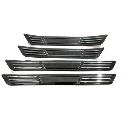 sill bar modified welcome – Dekorativ pedal başlıqları - gasoline-car-outer-door-sill-strip-4-piece-set-stainless-steel-black-titanium-brushed-finish-suitable-for-2024-yaris-cross-yaris-cross