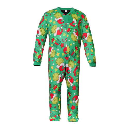 New Year Autumn/Winter Christmas Parent-Child Outfits, Full Family Cartoon Character Parent-Child Three or Four People Christmas Pajamas