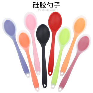 Spot large silicone spoon one-piece soup spoon mixing spoon hot pot spoon cooking spoon Kitchen Tools